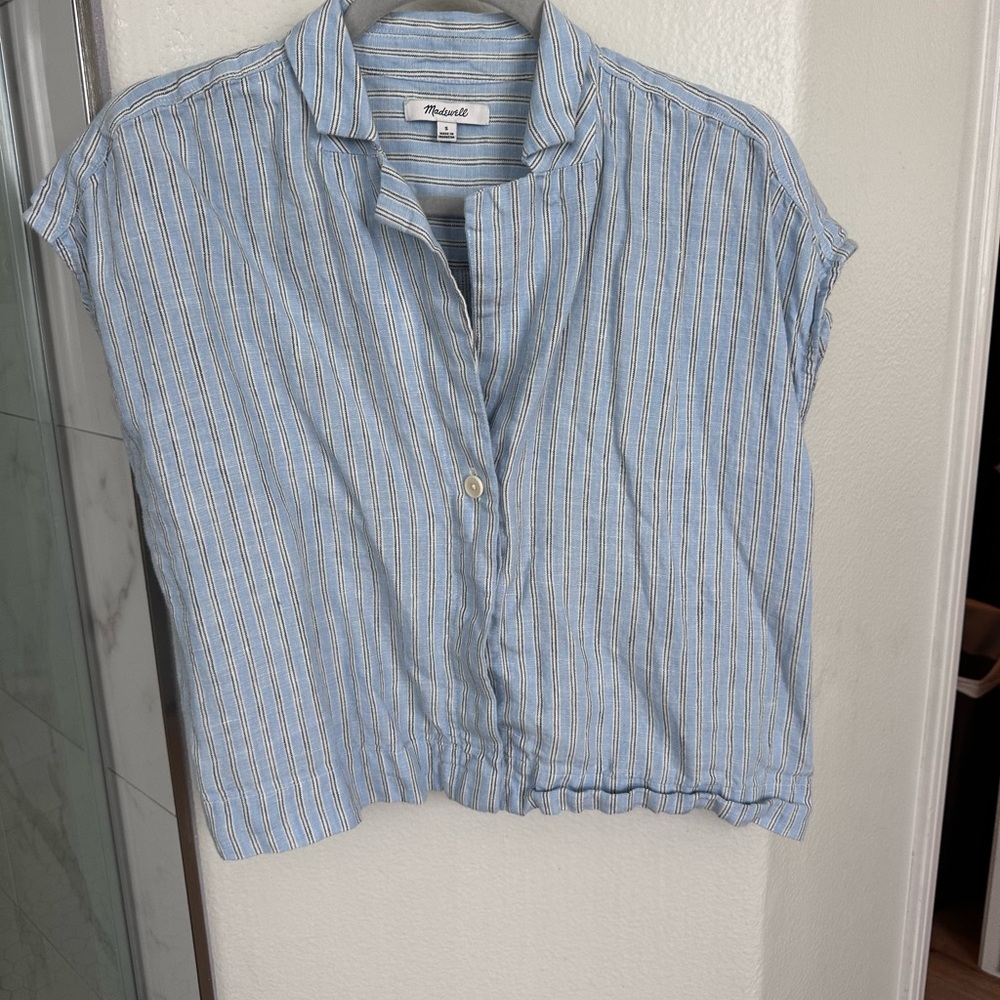 Madewell Light Blue Striped Shirt